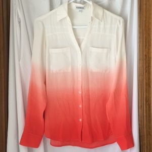 Express Portofino XS ombré shirt white orange